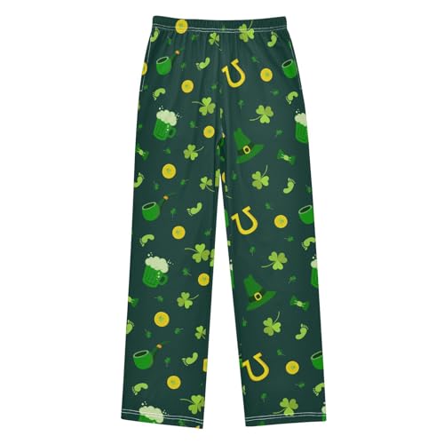 Horseshoe Beer Clover Boys Long Pants Soft Trousers Elastic Waist Kids Lounge Bottoms with Pockets S-XL