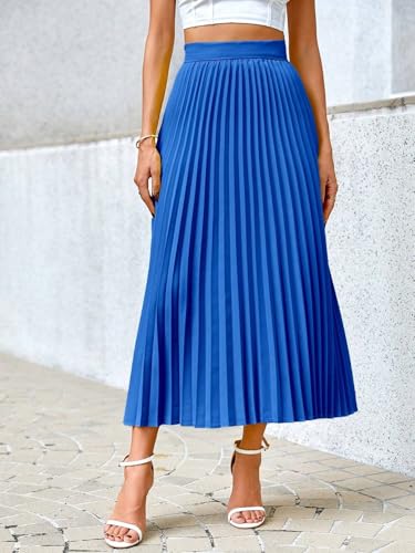 Women's Elegant Solid Color Pleated Skirt Long Skirts3