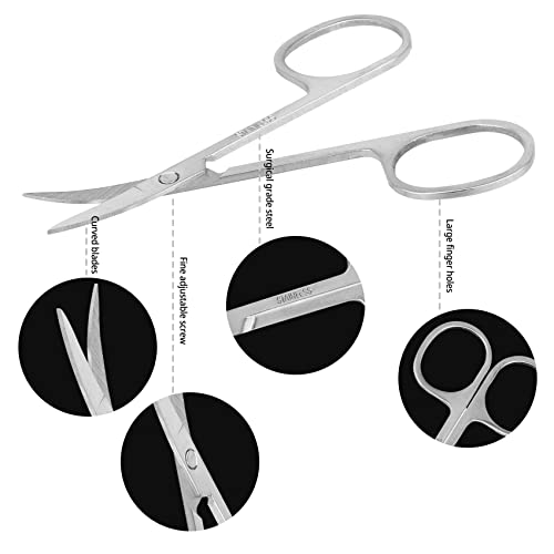 1 Pc Nail Scissors, Curved Blade Professional Stainless Steel Scissors For Toenail, Cuticle, Eyebrow, Nose Hair (1) #TOP2