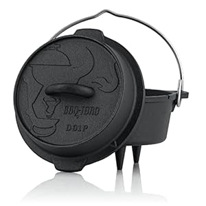 BBQ-Toro Dutch Oven Premium Serie, gietijzeren kookpan/braadpan met deksellichter, voorgetemperd, verschillende maten (DO1P – 1,8 l, pot met voetjes)