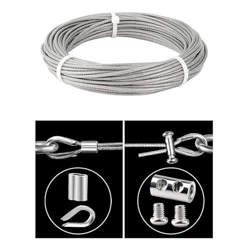 Cable de acero inoxidable antióxido de 20m para guiar enredaderas 5