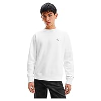 Calvin Klein Uomo Felpa CK Essential Senza Cappuccio, Bianco (Bright White)