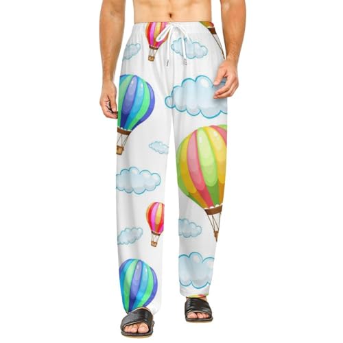 Pantalon bas de pyjama femme long Montgolfière vêtement de nuit fluide taille S