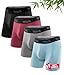 YESWEL Men's Boxer Briefs, Cool Viscose Made from Bamboo, Moisture Wicking Breathable Soft Comfortable Underwear With Pouch, 4 Pack (Medium, Multicolor01)