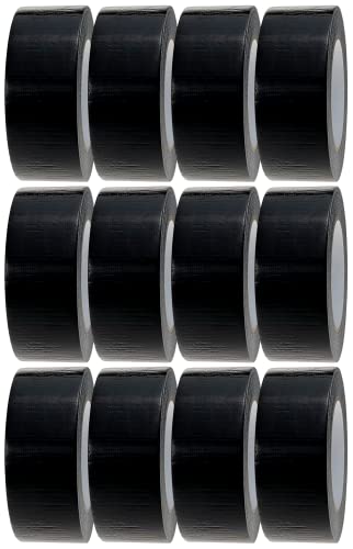 Crimson Starfish Black Duct Tape | 12 Rolls of 48mm x 45m Gaffer ...