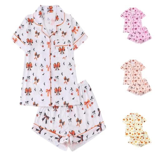 Halloween Pajamas Women Satin Pajama Set Silk Pj 2 Piece Loungewear - image 1