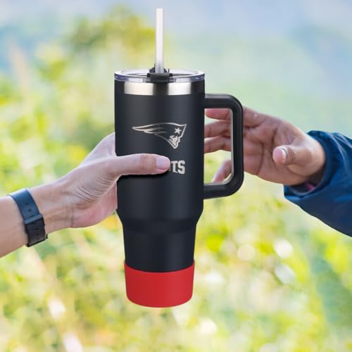 Image of The Memory Company NFL 40oz Game Day Tumbler - Premium Stainless Steel Double-Wall Vacuum Insulated Travel Cup with Removable Silicone Base , Laser Engraved Team Logo, Hot & Cold Drinks