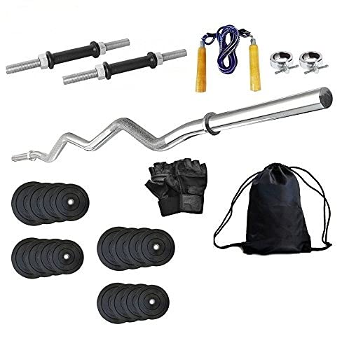 30 KG Weight Lifting Home Gym Set of Rubber Plates + 3 FEET CURL BAR + 2 PCS Dumbells RODS + 2 Locks +1 Pair Gym Gloves + Skipping Rope + Gym Bag Pack (B01APOSEFS) Amazon Price History, Amazon Price Tracker