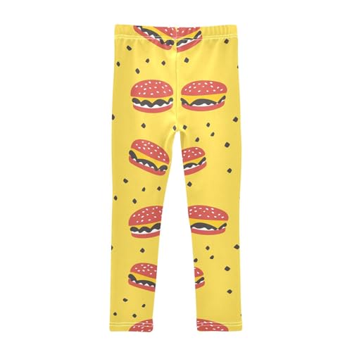 Simple Burger Girls Leggings,Workout Leggings for Girls Toddler Athletic Legging Size for 3-10T2