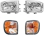 LOYALHEARTDY For 1999 2000 2001 2002 2003 2004Nissan Pathfinder Halogen Headlights Assembly, Left Driver and Right Passenger Side Headlight Clear Lens Headlamps Front Headlight - Pair Set