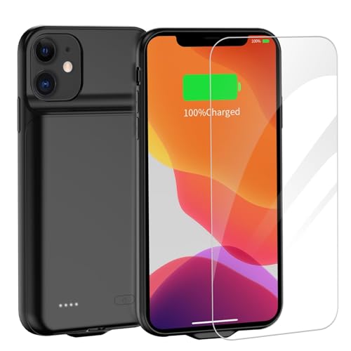 YISHDA Battery Case for iPhone 11 7000mAh Portable Protective Charging Case Rechargeable Extended Battery Pack Charger Cover Compatible with iPhone 11 (6.1 black)