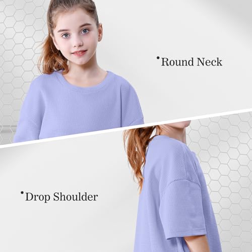 Image of DREAM BUS Girls T-Shirts and Shorts Set 2 Pieces Teen Girls Summer Matching Outfit Solid Trendy Clothes for Little Girl