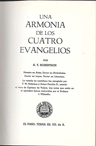Una Armonia de los Cuatro Evangelios B086VNR2F8 Book Cover