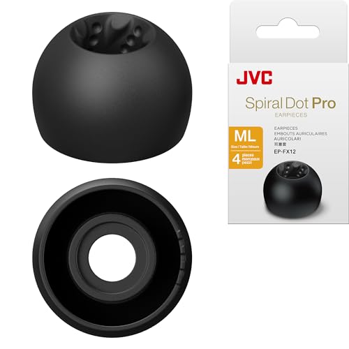 Image of JVC EPFX12 Spiral Dot Pro Earpieces - 2 Set of (4) Ear Tips, Sizes Small Through Large, Fits Many JVC Models (Medium-Large 13mm)