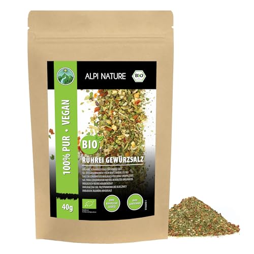 Condimento orgánico para huevos revueltos (40g), mezcla orgánica de condimentos para huevos revueltos, ingredientes 100% naturales y orgánicos, sin aditivos artificiales