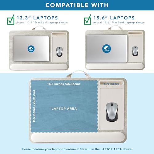 image for LAPGEAR Home Office Pro Lap Desk with Wrist Rest, Mouse Pad, and Phone