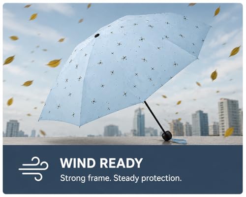 Image of Umbrella for Women | Umbrellas for Men | UV Coated 3 Fold Umbrella for Rain with Auto Open and Close Small Printed Folding Travel-Foldable Windshield