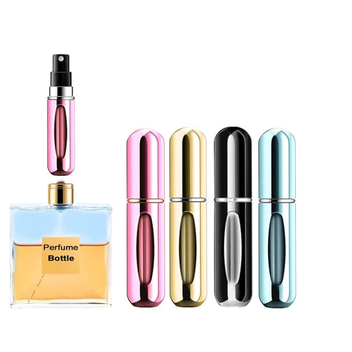 Dhanuom Small bottle converter Bottom Refill and Scent Pump Case Portable 5ml Mini Refillable Perfume Empty Spray Bottle for Traveling and (1Pcs) (Multicolor)-image-41