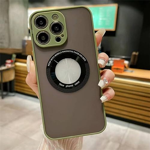 Coque iPhone 13 Pro Max antichoc de finition premium verte et anneau magnétique pour induction