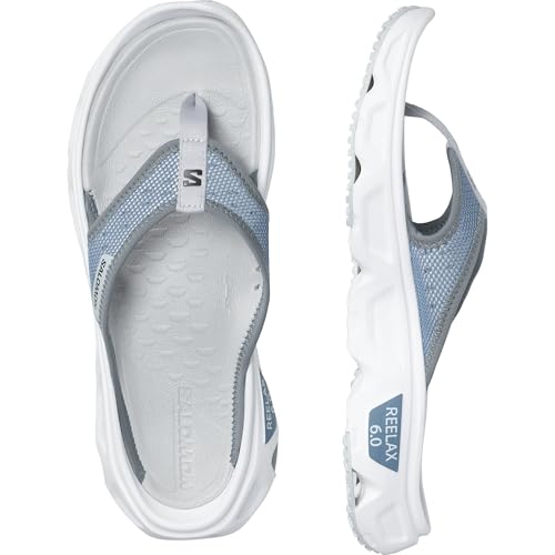 SALOMON Reelax Break 6.0 Men's Recovery Footwear, Cushioned Stride, Seamless Foothold, and Lightweight, Blue Ashes White Pearl Blue, 11.5 US