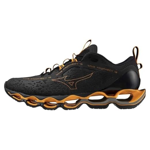 Tênis Mizuno Wave Prophecy 13 PretoLaranja Masculino Corrida (Preto/Laranja, BR, Adulto, Numérico, 38)