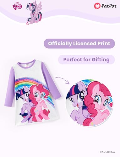 My Little Pony Girls A Line Long Sleeve Skirt Dress Unicorn Graphic Cute Fall Winter Outfit for Baby Toddler Kids 2-6 Years3