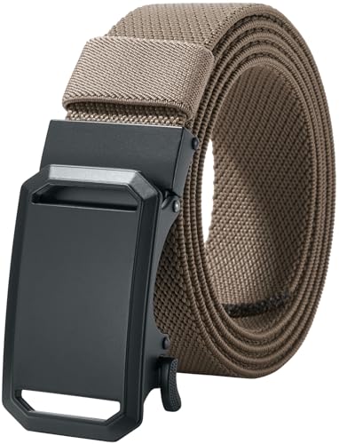 Image of LionVII Ratchet Elastic Stretch Belts, Belt for Men with Automatic Buckle for Men, Adjustable Trim to Fit 27-49 inch Waist