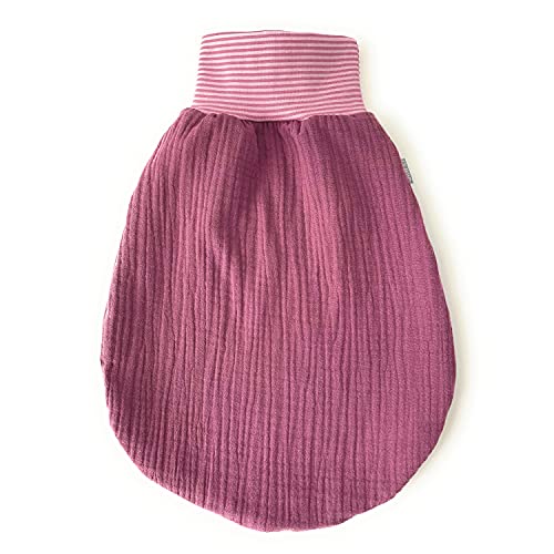 Lilakind“ Baby Musselin Strampelsack | Kleinkind Musselin Schlafsack | Made in Germany Beere Gr. M