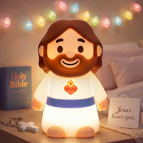 Lámpara de Noche Jesús para Niños, Silicona, Recargable