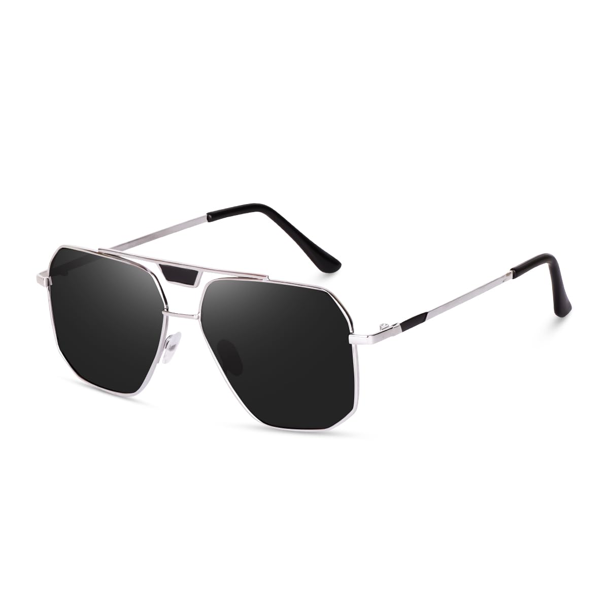 Bhai Jaan Hexagon Non Polarized Sunglasses for Womens Men Trendy Square Sun Glasses UV Protection-image-4