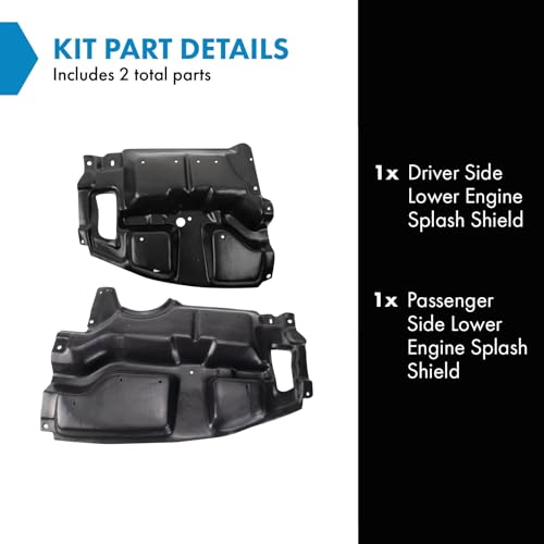 Image of TRQ Driver & Passenger Side Lower Engine Splash Shield Compatible with 2005-2010 Scion tC SC1228100 SC1228101