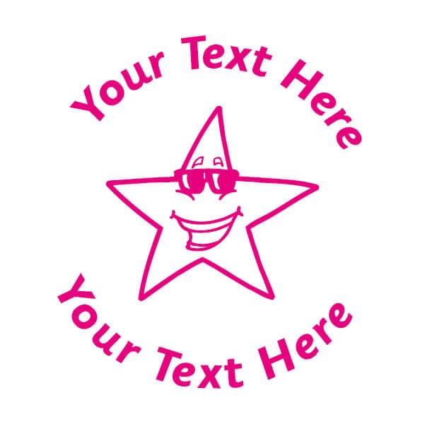 Personalised Smiley Star School Teachers Reward Feedback Marking Stamper Stamp 25mm Primary Teaching Services (Magenta)