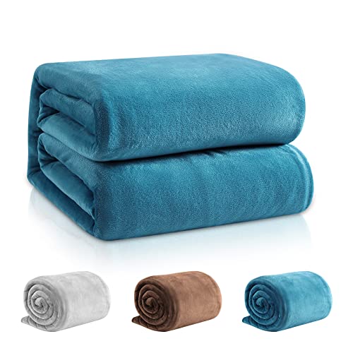 REDKEY Manta para Sofá de Franela, Mantas para Cama 90 Suave - 350GSM Manta Pelo de Microfibra Transpirable, 150x200 cm Manta Forro Polar Turquesa Cover
