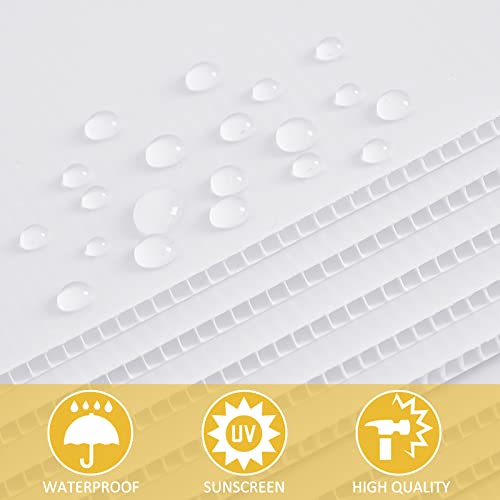 Image of Patelai 12 Pcs 18 x 24 Inches Corrugated Plastic Sheet Corrugated Poster Board 4mm Thick Waterproof Blank Board Sheets Plastic Yard Sign for Garage Estate Sale, Rent, Indoor, Outdoor, Birthday (White)