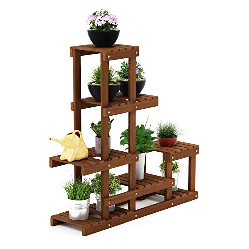 Furinno FG18451 Tioman Hardwood Patio Furniture Outdoor Flower Stand in Teak Oil, Natural