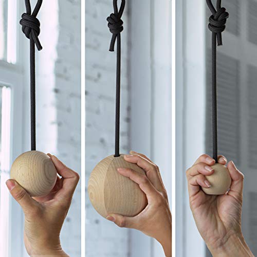 ALPIDEX Trainingskugeln Kugelgriff 2er Set - Durchmesser wahlweise 5 cm 7 cm 12 cm - Holzkugeln Klettertraining Fitnesstraining Buchenholz Natur, Durchmesser:7 cm
