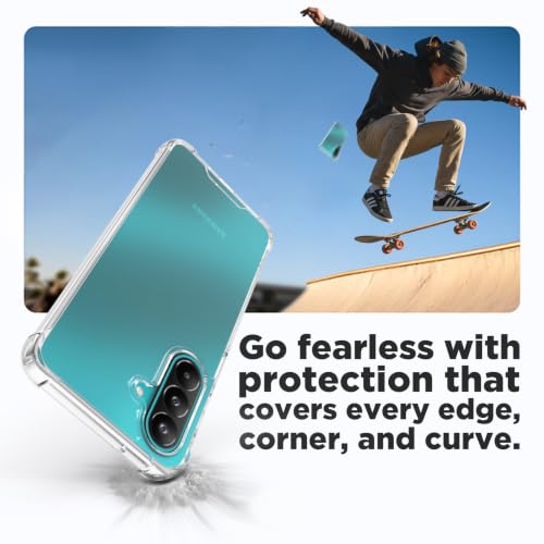 Image of RIGGEAR Shockproof Clear Hybrid Airbag Armor Back Cover Case Compatible with Samsung Galaxy M47 5G (Transparent PC and TPU Bumper)
