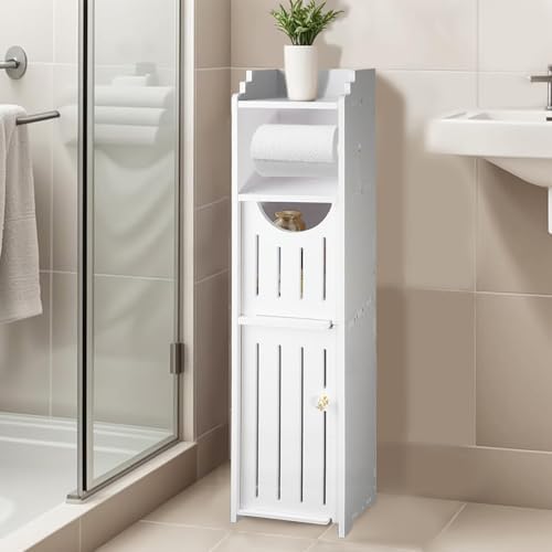 Amazon.com: Vaphayva Slim Bathroom Storage Cabinet with Toilet Paper ...