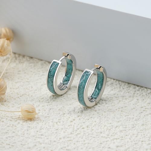 Hoop Earrings for Men 925 Sterling Sliver Turquoise Hoop Earrings Turquoise Jewelry Gifts for Men3