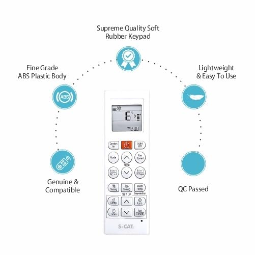 Image of S-CAT Compatible with LG AC Remote Control Original Model AKB75215406 (No Backlight) Suitable for 1 1.5 2 Ton Split & Window AC [AC - 36S] (in case of Any Issues, Contact Customer Care)