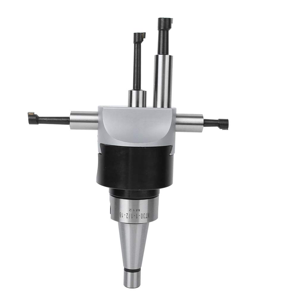 Jeu de têtes d'alésage Kits d'outils de fraisage CNC 40CR haute dureté 75 mm pour aléseuse horizontale avec 12 fraises à aléser et boîte de rangement (NT30-F1-18-12PCS)