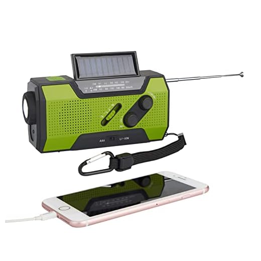 TKOOFN Radio de Emergencia Manivela FM Am, Generacion Solar Portátil Multifunción Al Aire Libre Novedad Radio con 2000mAh como Power Bank/Lámpara de Lectura de 4 Leds/Linterna LED/Alarma SOS