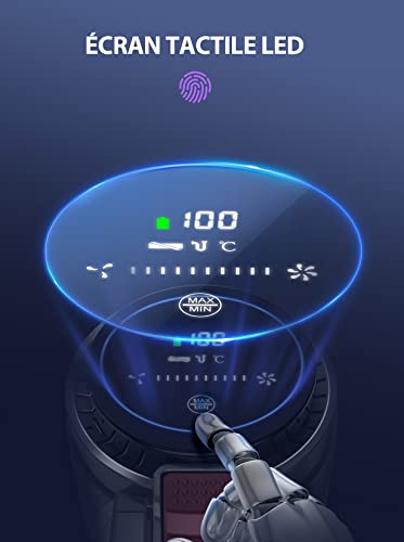 Aspirateur Balai sans Fil, BuTure 400W/33000Pa Aspirateur sans Fil Puissant avec Écran Tactile, 55 Min Autonomie & Batterie Amovible, Lumière LED, 4 en 1 Aspirateur Balai pour Sol/Tapis/Poil de Chien - Image 4