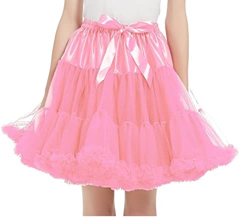 Women Puffy Petticoat 3 Layer Skirts Slip Vintage 50s Tutu Tulle Crinoline Elastic Waist Band Underskirt for Rockabilly
