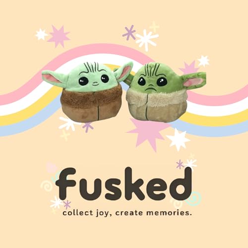 Image of Fusked Flufies Reversible Yoda Plush Stuff Toys for Kids - Show Your Mood with Star Wars Baby Yoda Soft Toy - Washable and Safe Baby Doll for Birthday Gift