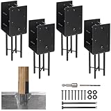 Heavy Duty U-Shape Metal Post Base Holder, 6''x6'' (Internal 5.5