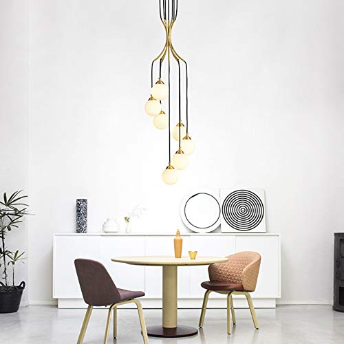 Plafonniers LED 4 têtes structure cuivre sans ampoule pour salon - 7