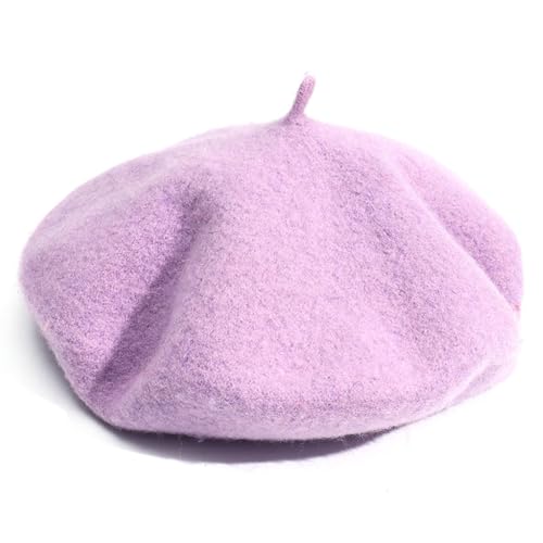 Béret violet pour femme style vintage élégant et chaud pour l'hiver
