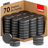 GAUDER Imanes para Pizarra magnética (18 x 5 mm) | 70x Imanes para Nevera | Imanes ferrita | Imanes Negros