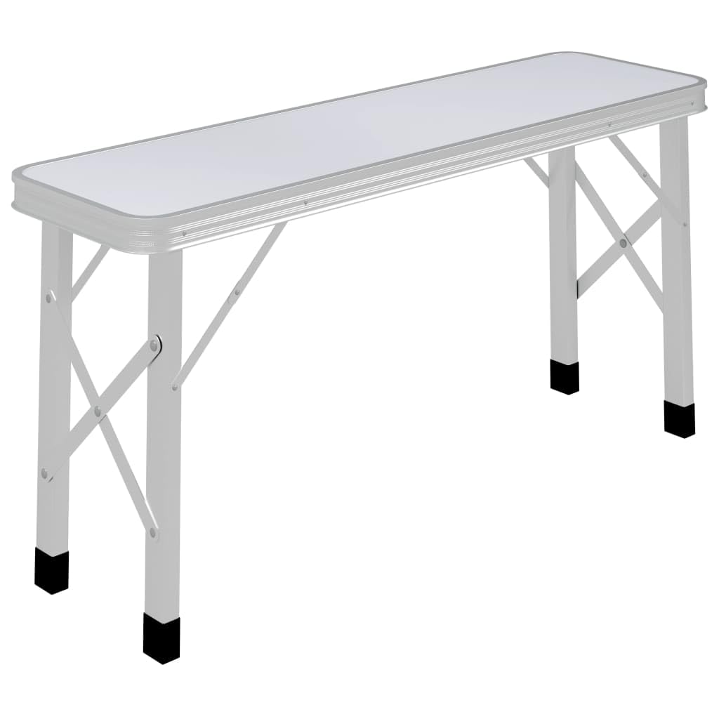 Klappbarer Campingtisch mit Sitzbänken aus Aluminium Braun, kompakt und platzsparend, leicht tragbar für Outdoor Picknick, Garten, Wandern, Festival und Camping Nutzung